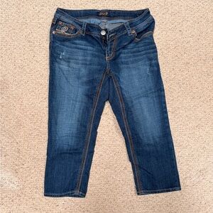 Seven7 Dark Blue Ankle Jeans